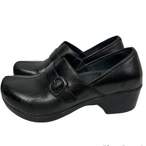 Dansko Black Leather Clog Shoes size 38
